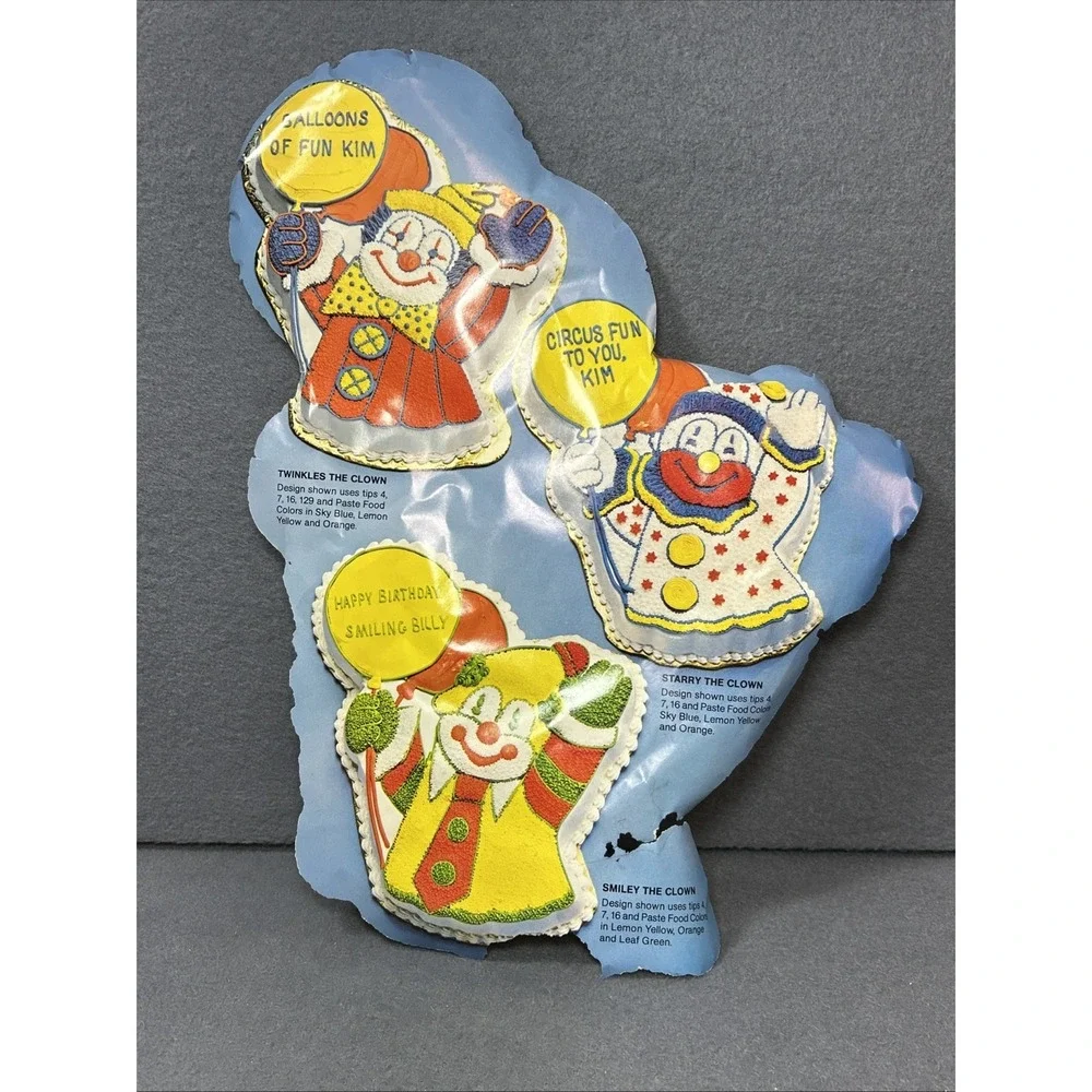 Vintage Wilton 1982 Circus Clown Cake Pan 502-3193 Retired w Instructions Insert